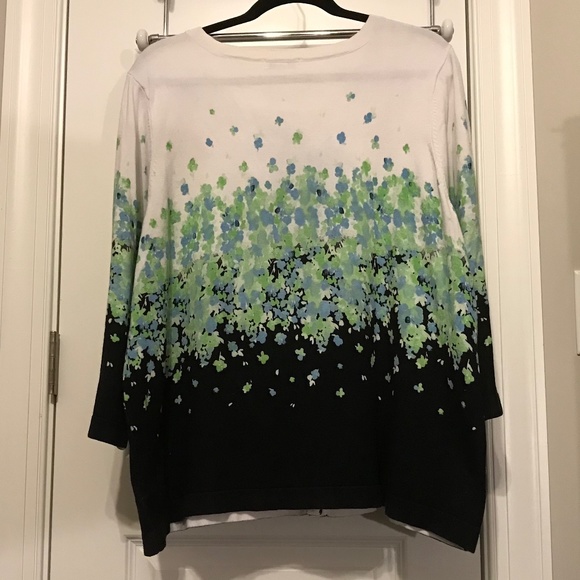 Charter Club 3/4 sleeve floral cardigan with sequins (tag missing-feels like 2X) - Picture 3 of 15